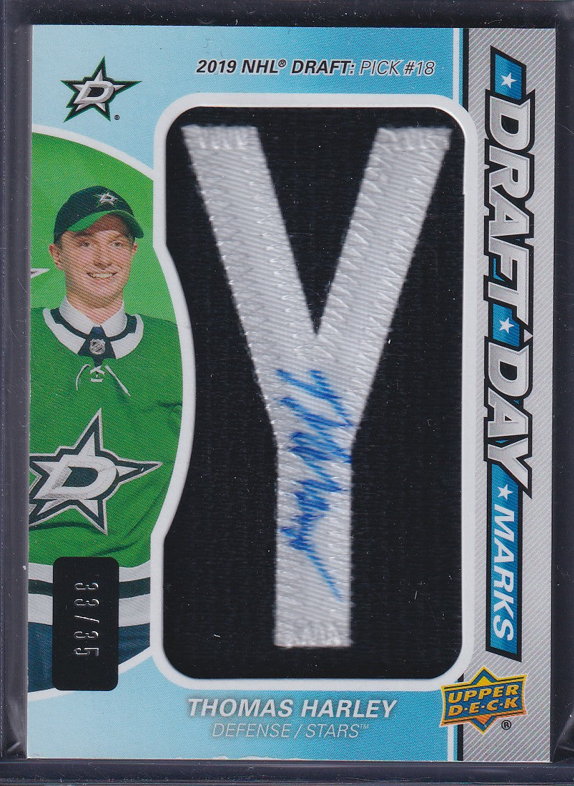 THOMAS HARLEY - 2020 Upper Deck SP Game Used Draft Day Marks Auto Y #DDM-TH, /35