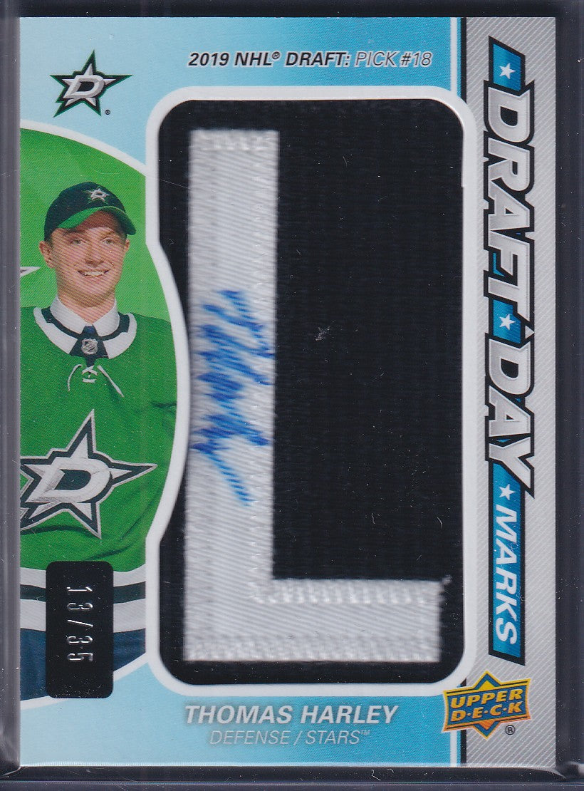 THOMAS HARLEY - 2020 Upper Deck SP Game Used Draft Day Marks Auto L #DDM-TH, /35