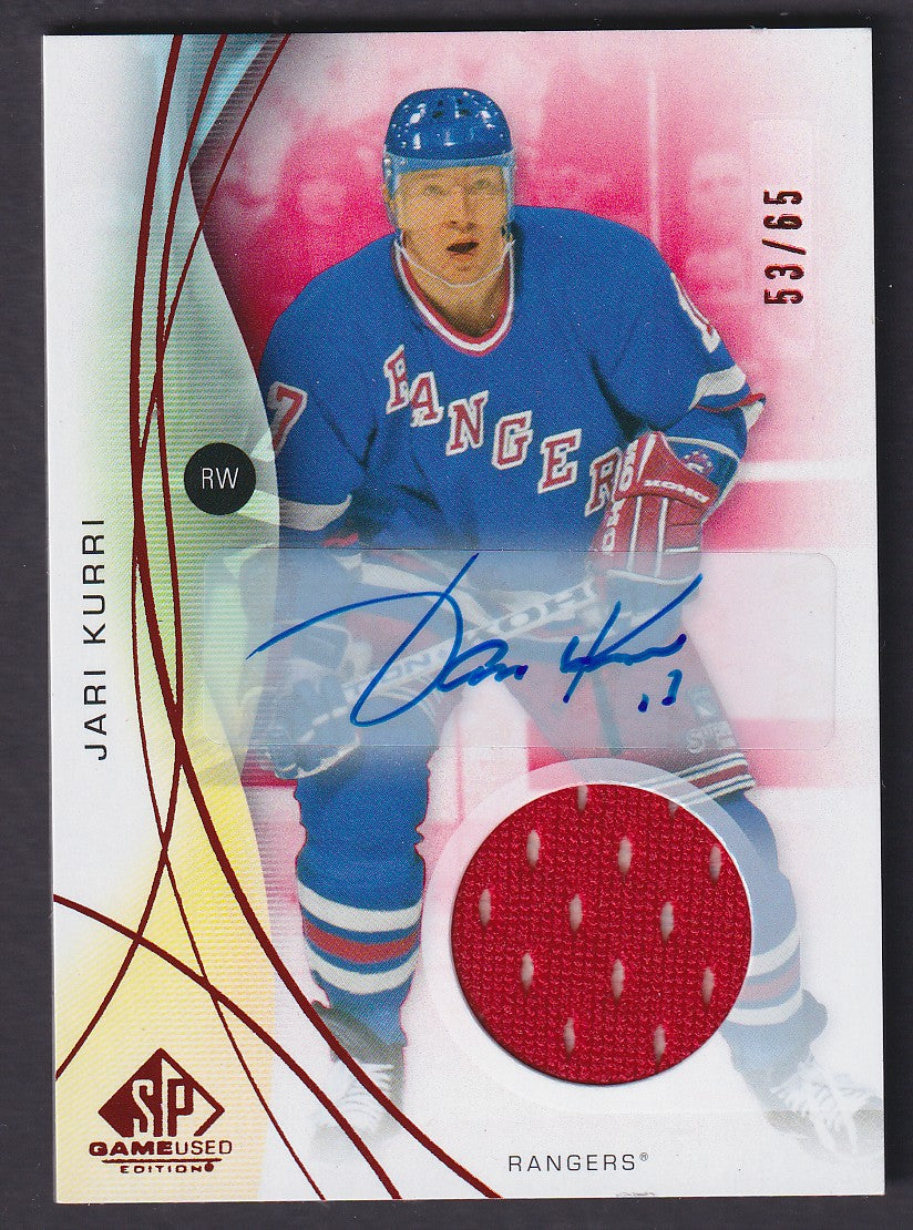 JARI KURRI - 2024 SP Game Used Edition Red Auto Patch #176, /65