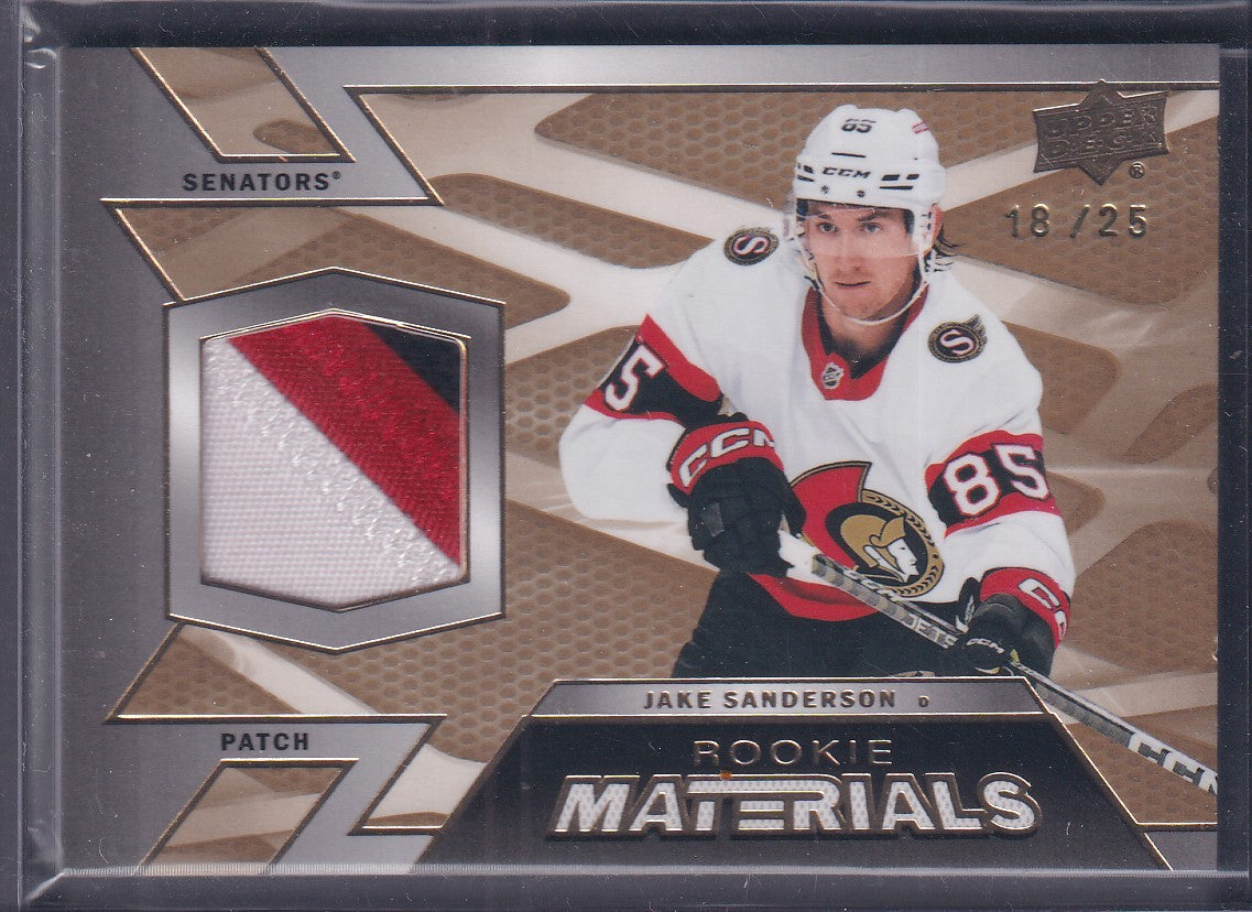 JAKE SANDERSON - 2022 Upper Deck Rookie Materials Patch #RM-SA, /25