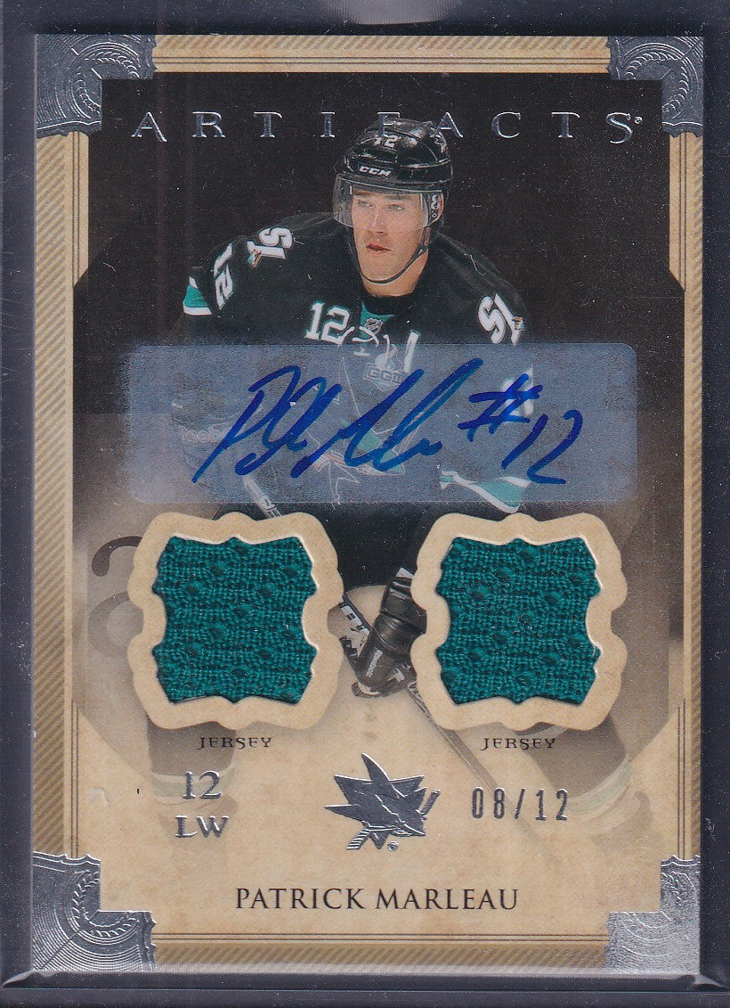 PATRICK MARLEAU - 2013 Upper Deck Artifacts Auto Dual Patch #80, /12