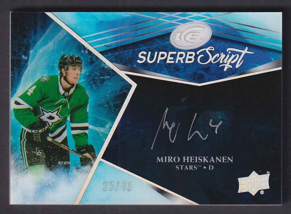 MIRO HEISKANEN - 2018 Upper Deck Ice Superb Script Rookie Auto #SS-MH, /49