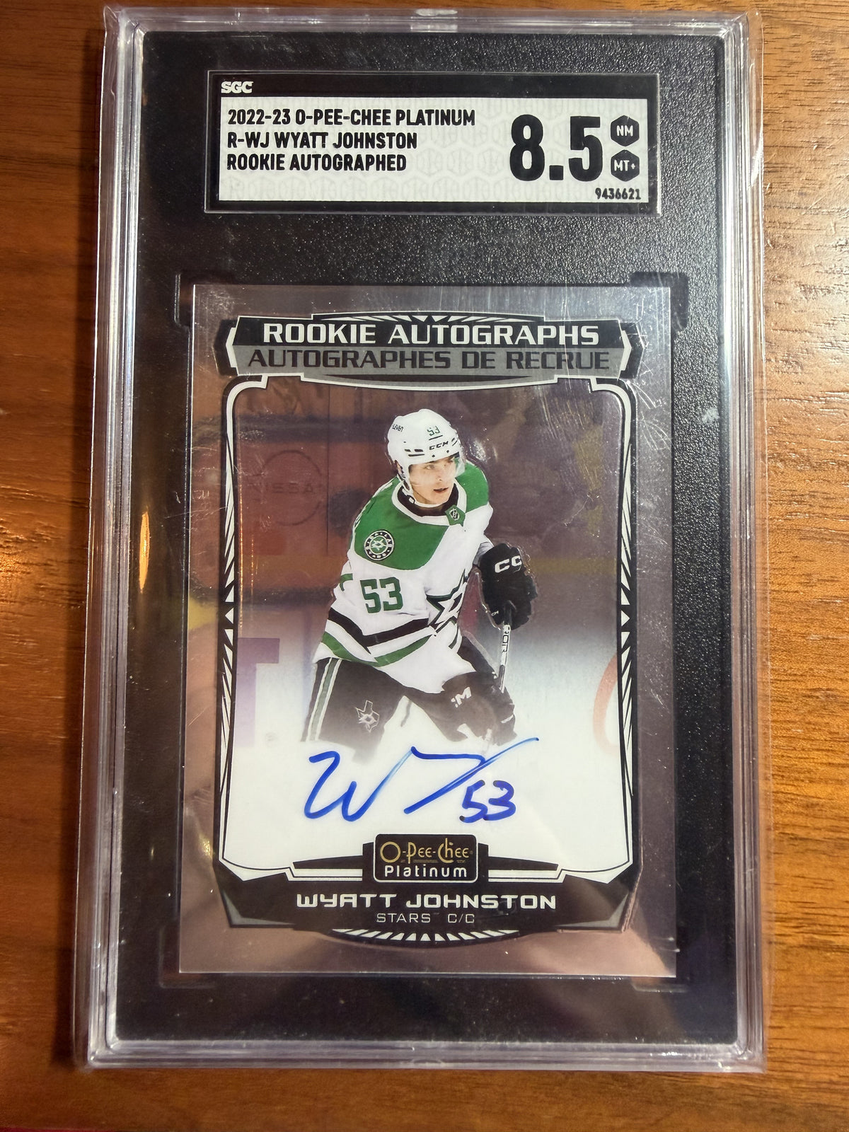 WYATT JOHNSTON - 2022 O-Pee-Chee Rookie Autographs #R-WJ, SGC 8.5