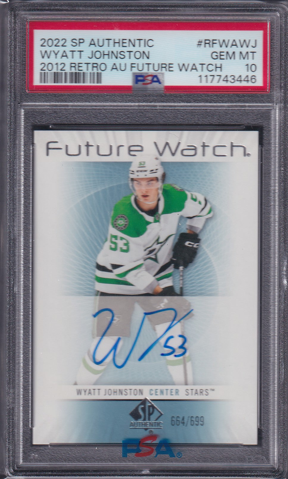 WYATT JOHNSTON - 2022 SP Authentic Future Watch Auto #RFWA-WJ, /699, PSA 10