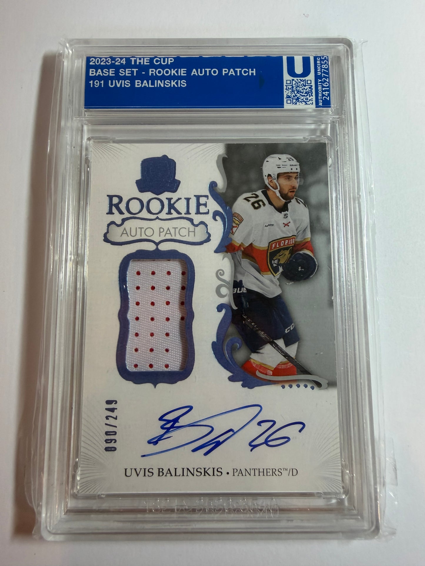 UVIS BALINSKIS - 2023 The Cup Rookie Auto Patch #191, /249