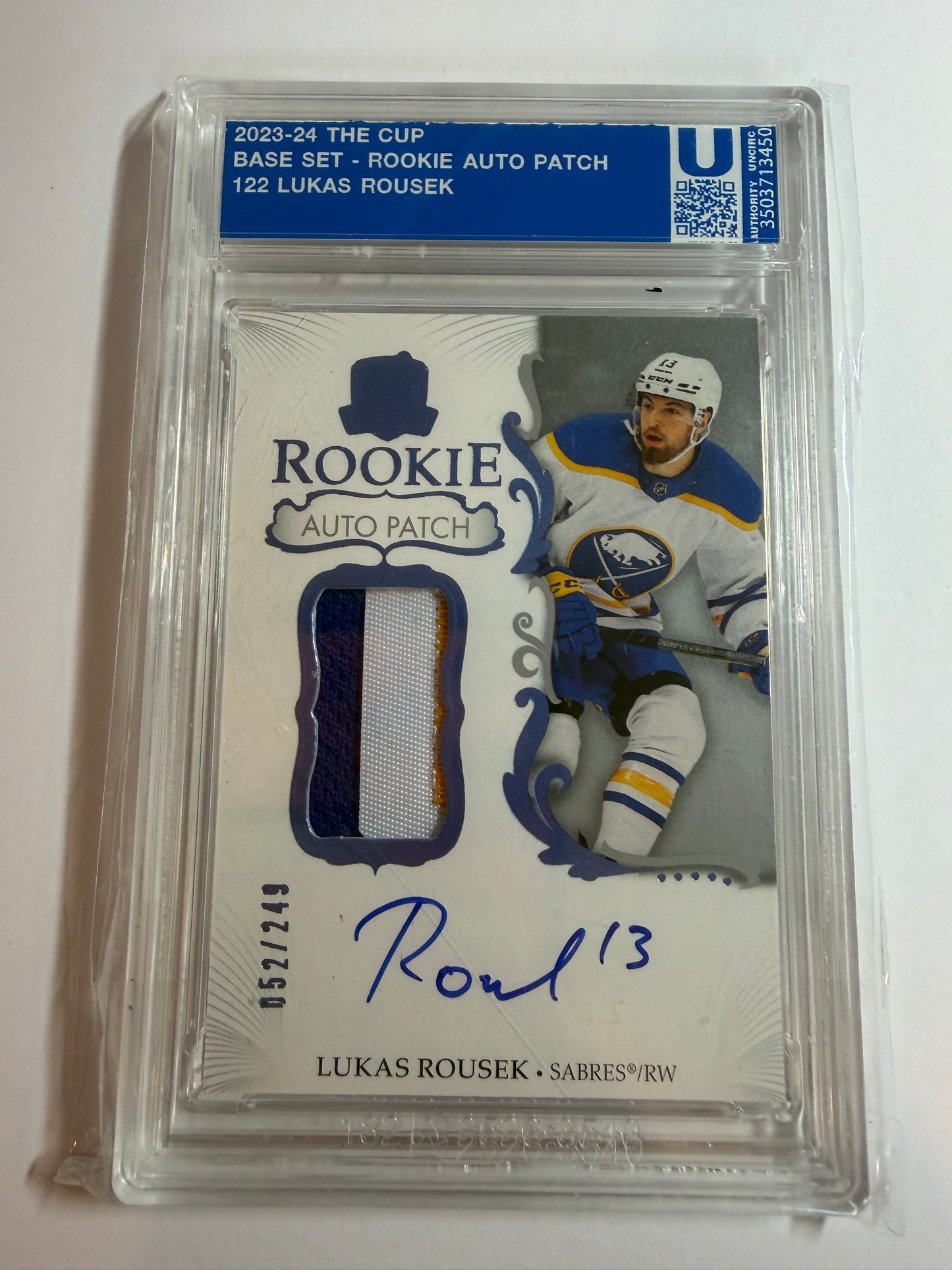 LUKAS ROUSEK - 2023 The Cup Rookie Auto Patch #122, /249