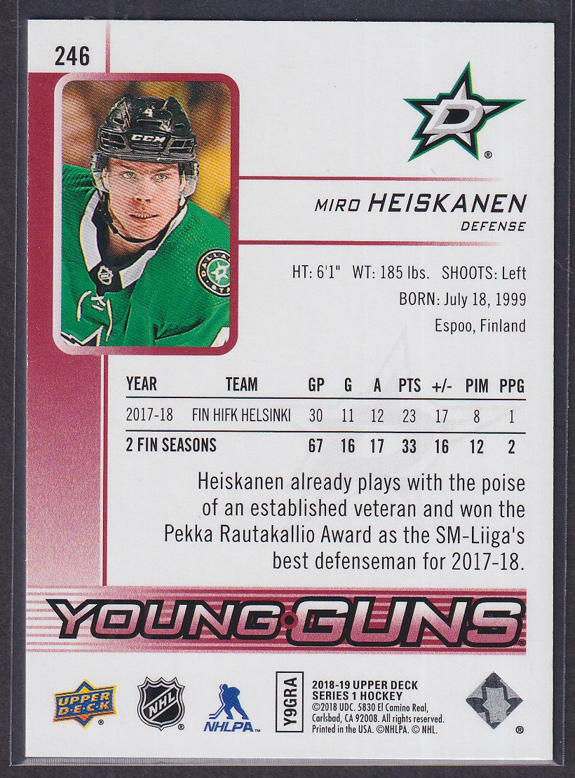 MIRO HEISKANEN - 2018 Upper Deck Young Guns EXCLUSIVES #246, /100