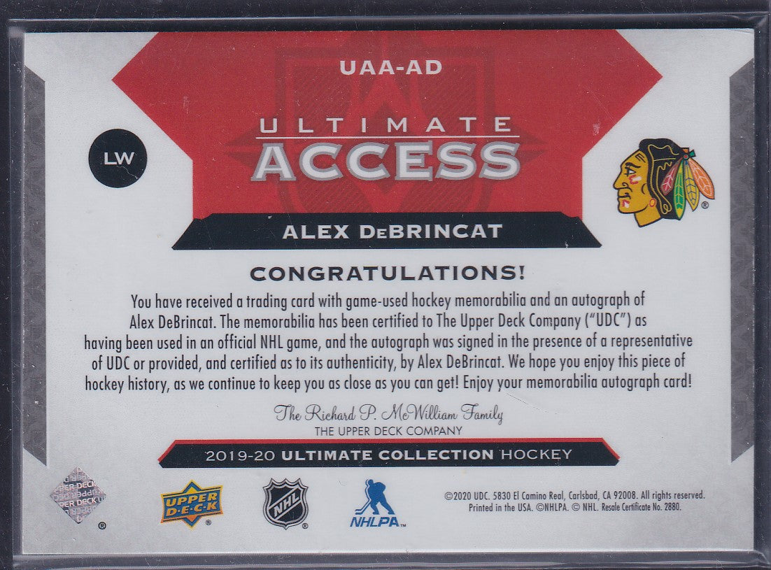 ALEX DEBRINCAT - 2019 Ultimate Access Auto Patch #UAA-AD, /135