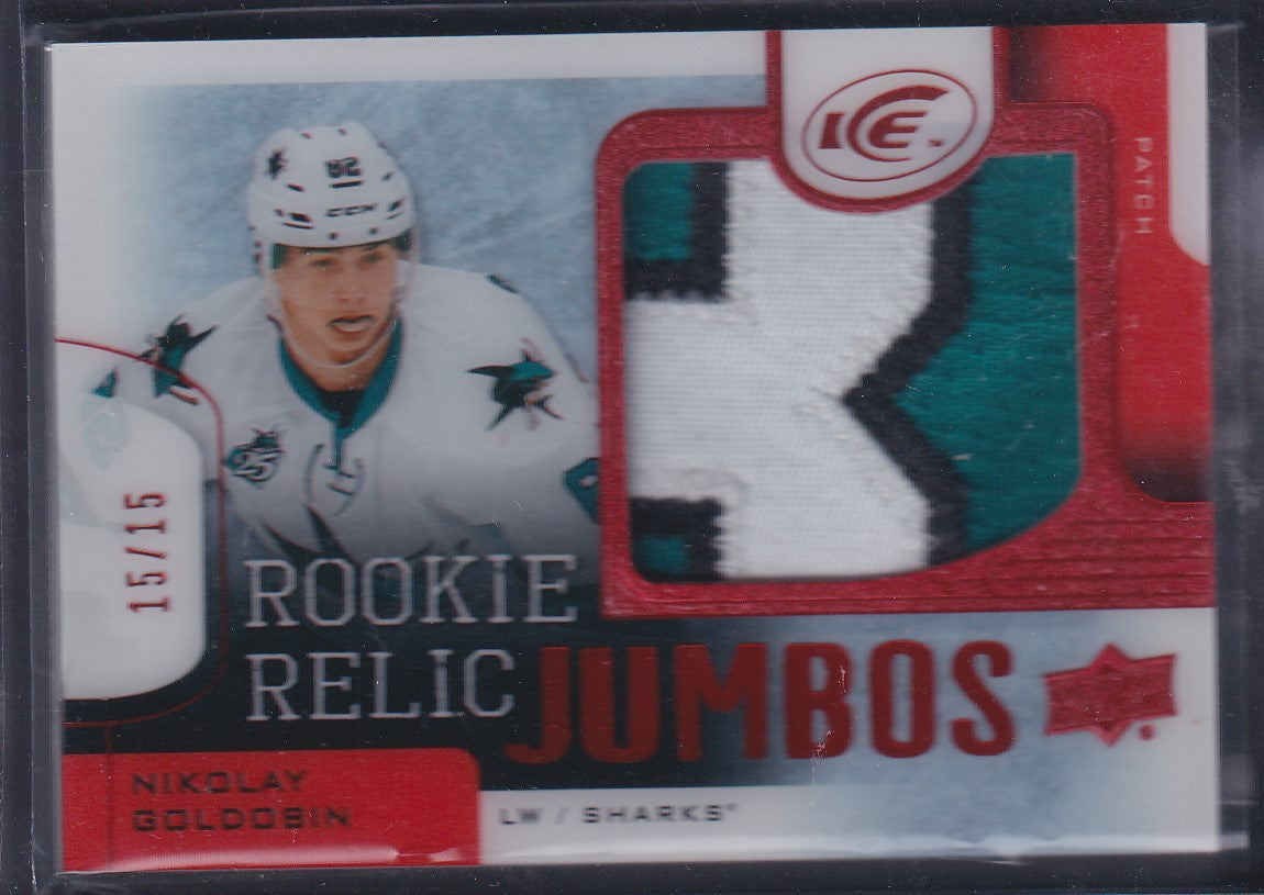 NIKOLAY GOLDOBIN - 2015 Upper Deck Ice Rookie Relic Jumbos #RRJ-NG, /15