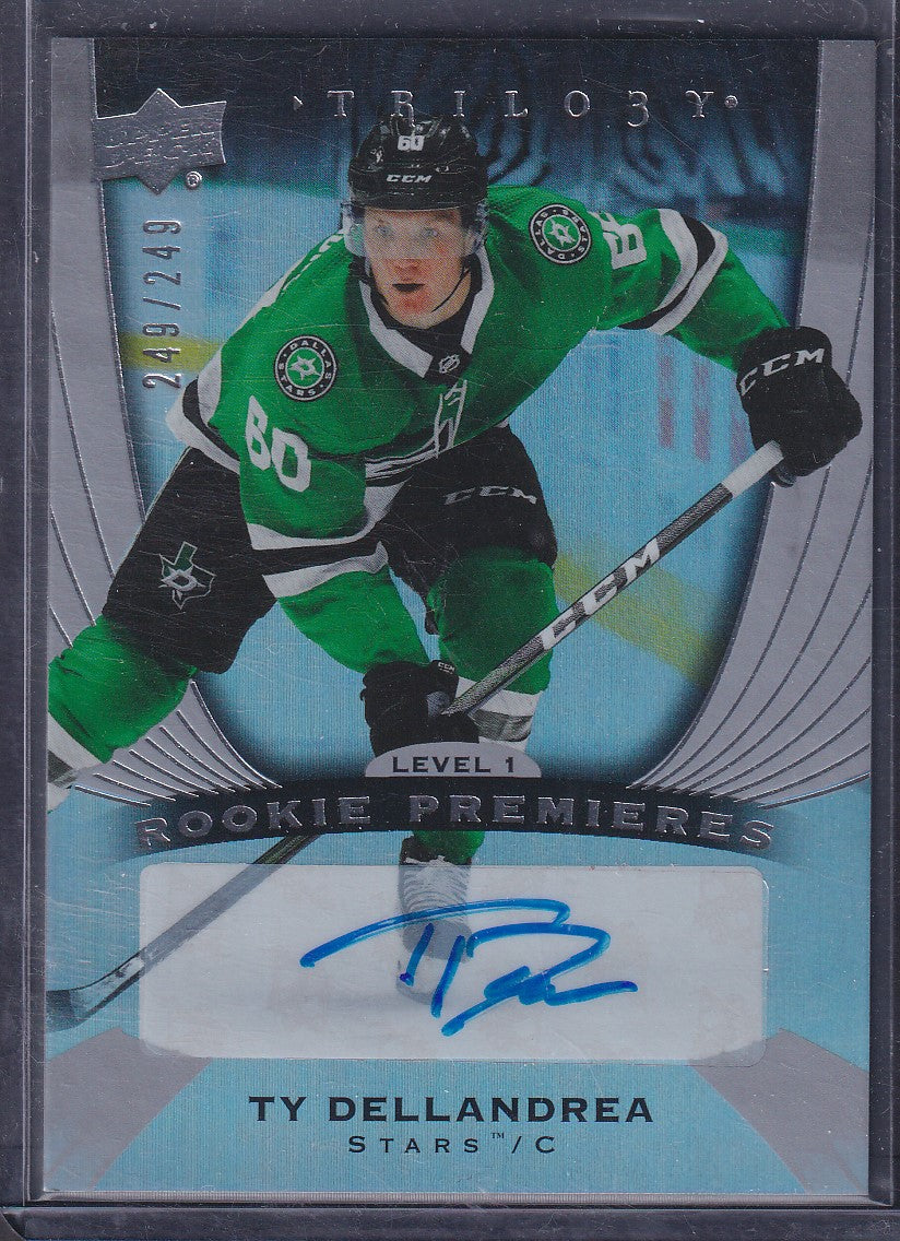 TY DELLANDREA - 2020 Upper Deck Trilogy Rookie Premieres Auto #78, /249