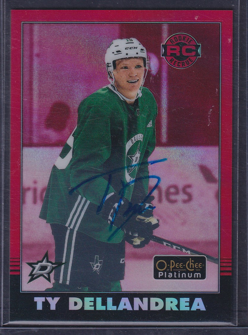 TY DELLANDREA - 2020 O-Pee-Chee Rooke RED RAINBOW AUTO #R-80