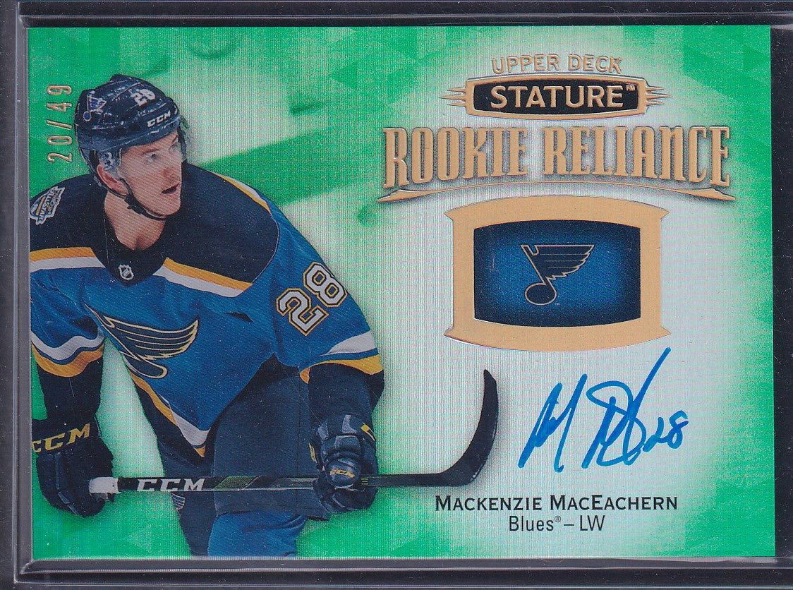MACKENZIE MACEACHERN - 2019 Upper Deck Stature Rookie Reliance Auto #RR-26, /49
