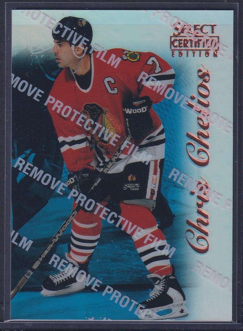 CHRIS CHELIOS - 1996 Pinnacle Select Certified MIRROR Blue w/ Coating #27