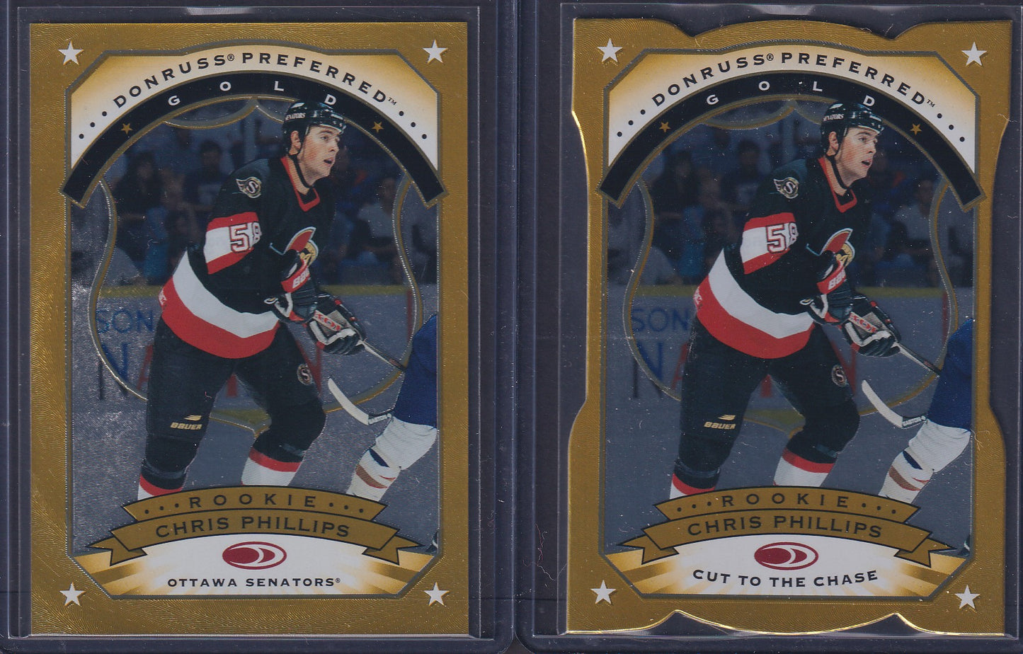 CHRIS PHILLIPS - 1997 Donruss Preferred GOLD and Cut to the Chase #149