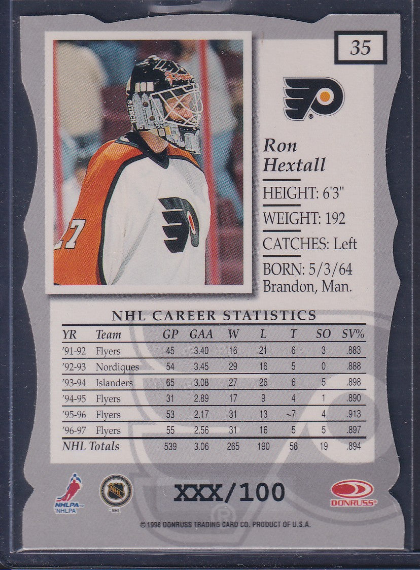 RON HEXTALL - 1997 Donruss Elite Status Die Cut #35, xxx/100