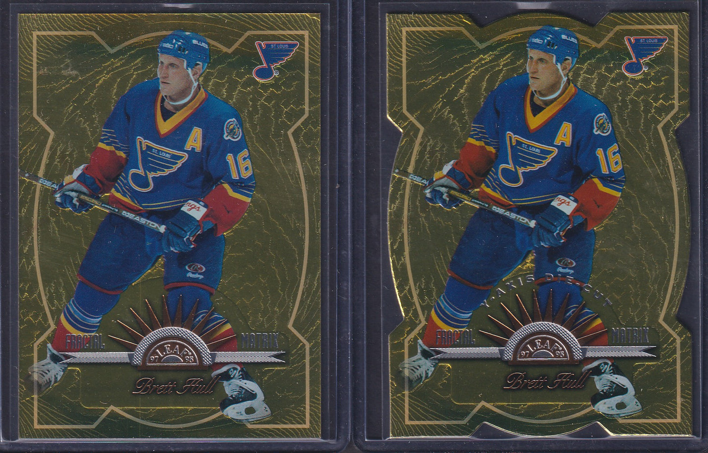 BRETT HULL - 1997 Donruss Leaf Fractal Matrix & Z-Axis Die Cut #11, /200