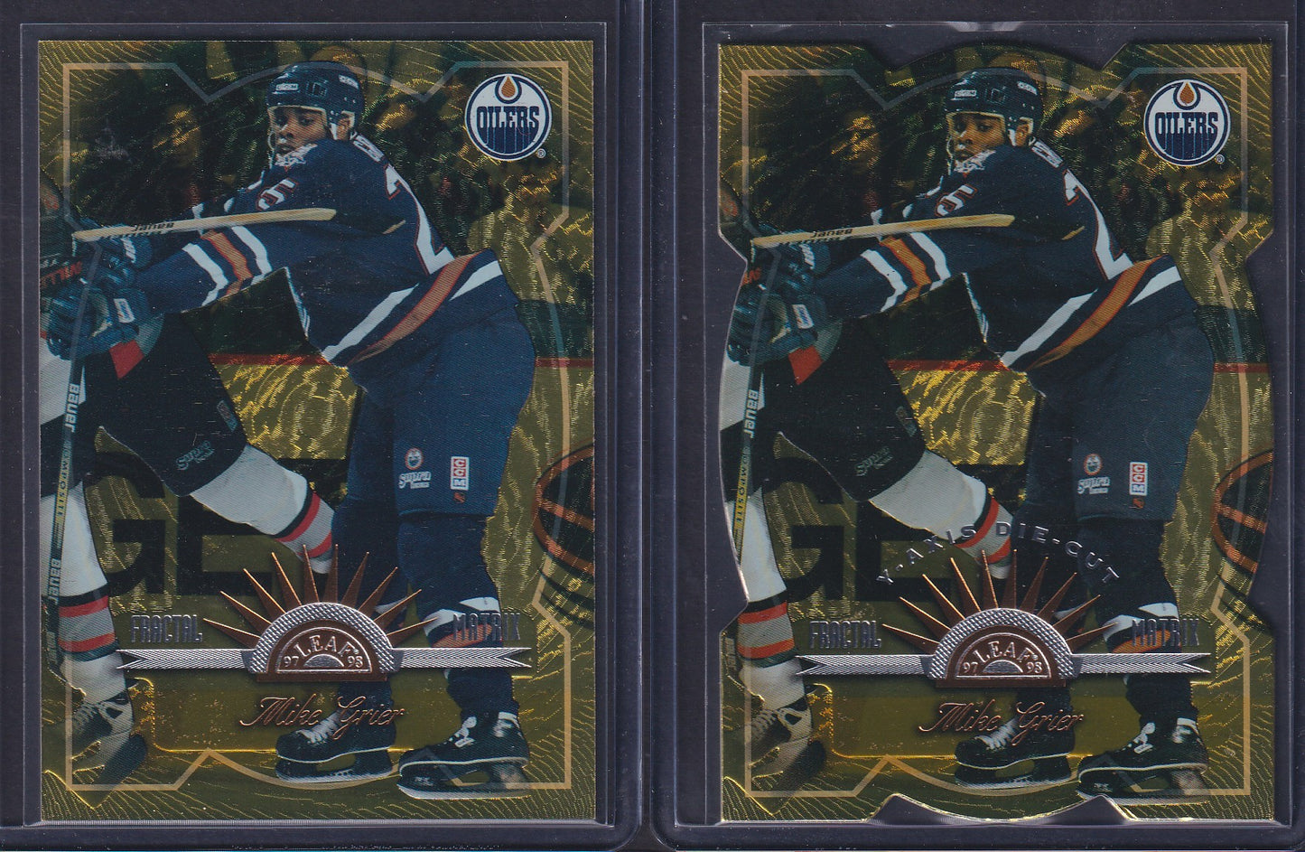 MIKE GRIER - 1997 Donruss Leaf Fractal Matrix & Z-Axis Die Cut #81, /200