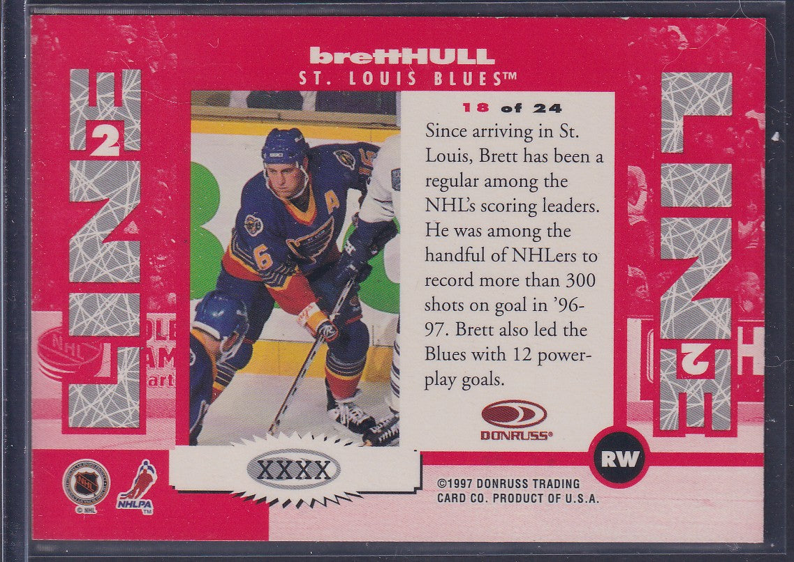BRETT HULL - 1997 Donruss Line 2 Line #18, xxxx