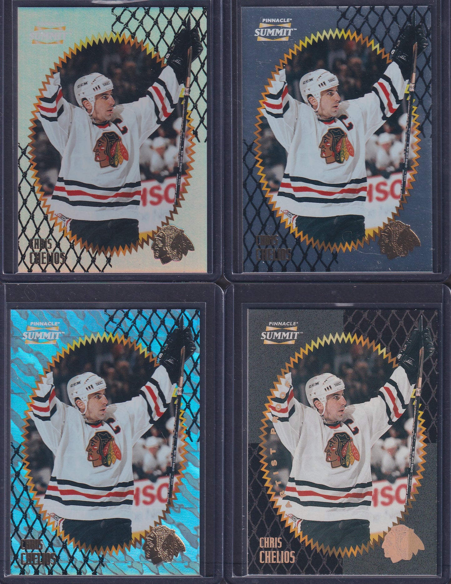 CHRIS CHELIOS - 1996 Pinnacle Summit Metal, Premium Stock, Ice, Artist Proof #43