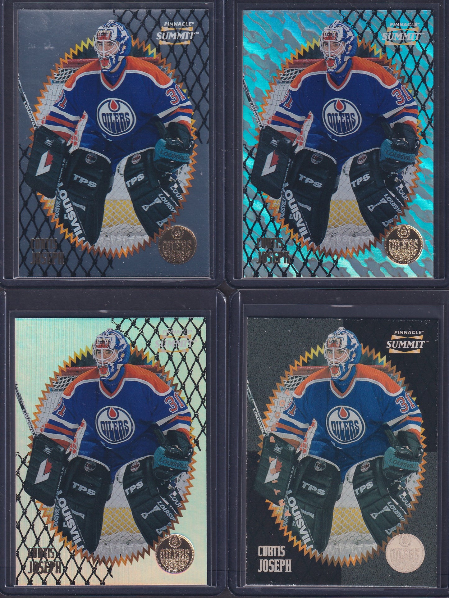 CURTIS JOSEPH - 1996 Pinnacle Summit Metal, Premium Stock, Ice Artist Proof #150