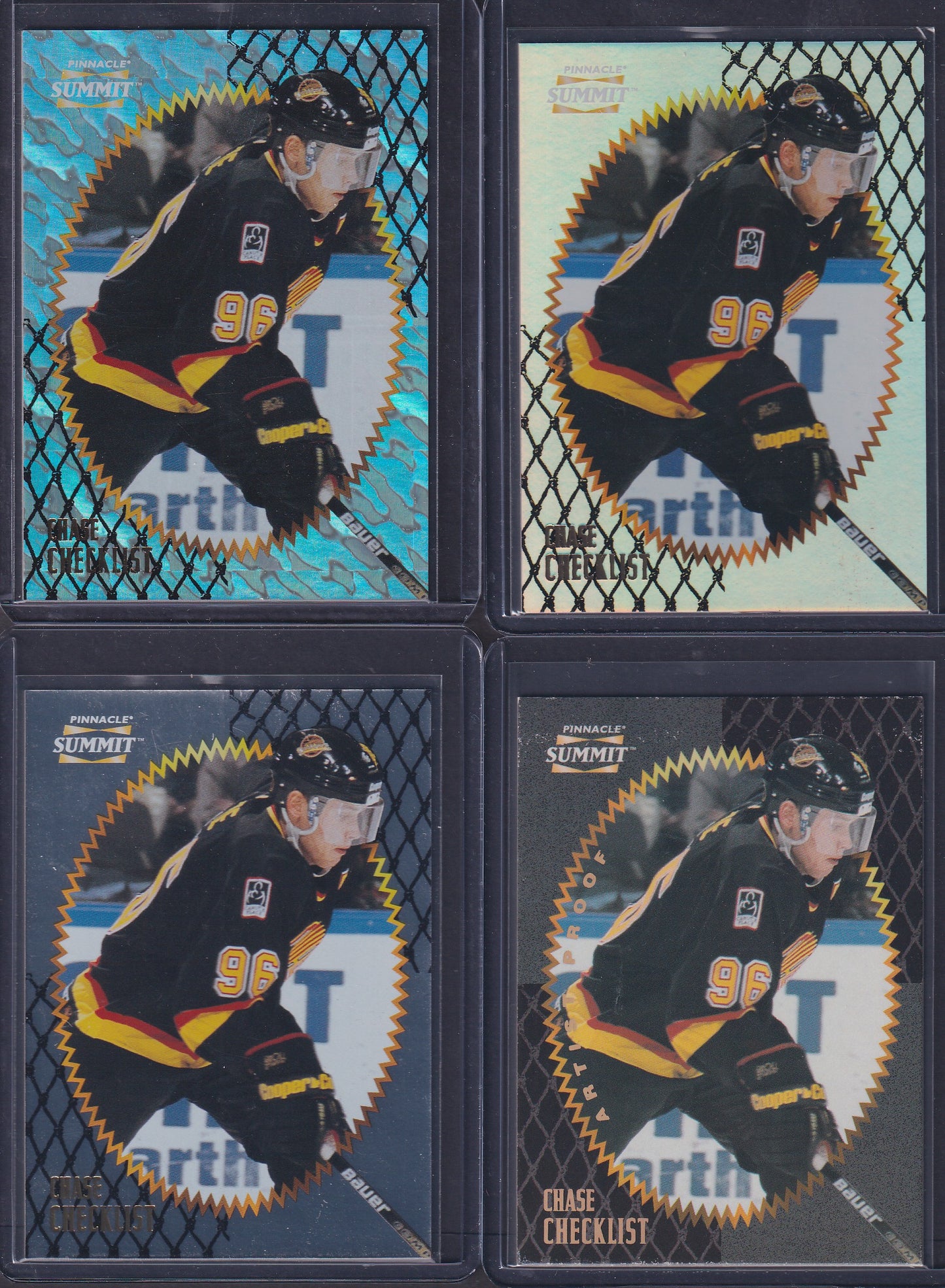 PAVEL BURE CHECKLIST - 1996 Summit Metal, Premium Stock, Ice, Artist Proof #200