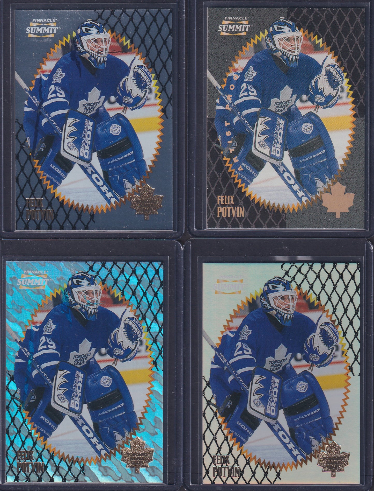 FELIX POTVIN - 1996 Pinnacle Summit Metal, Premium Stock, Ice, Artist Proof #72