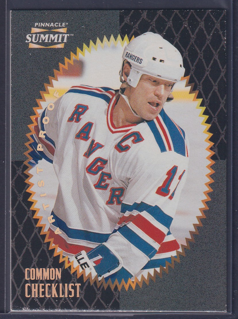 MARK MESSIER CHECKLIST - 1996 Pinnacle Summit Artist Proof #198