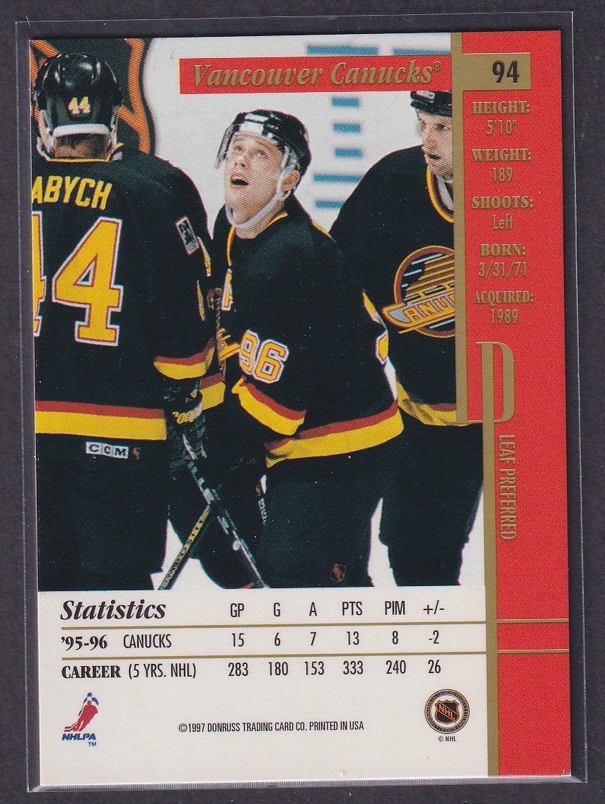 PAVEL BURE - 1996 Donruss Leaf Preferred Press Proofs GOLD, SSP #94