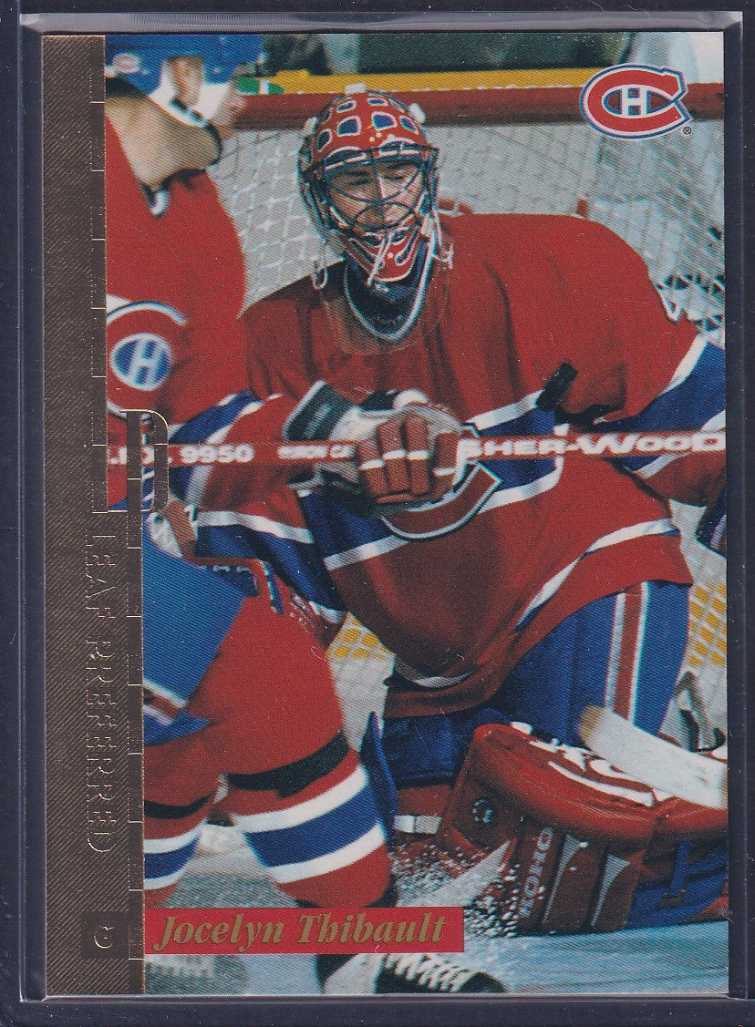 JOCELYN THIBAULT - 1996 Donruss Leaf Preferred GOLD Press Proof, /250 #73