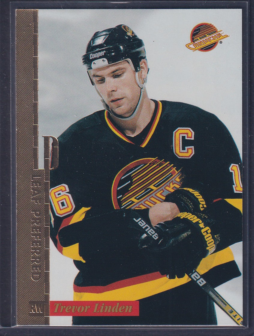 TREVOR LINDEN - 1996 Donruss Leaf Preferred GOLD Press Proof, /250 #59