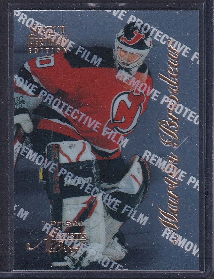 MARTIN BRODEUR - 1996 Pinnacle Select Certified Artist's Proof Coating, /500 #6