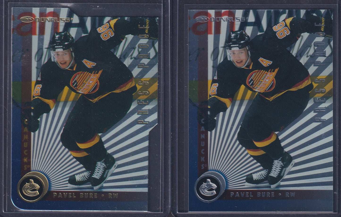 PAVEL BURE - 1997 Donruss Press Proof Silver & Gold, /500, /2000 #187