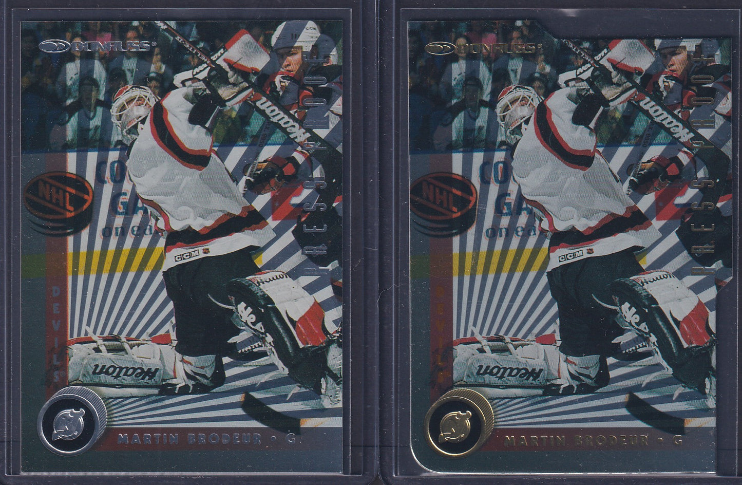 MARTIN BRODEUR - 1997 Donruss Press Proof Silver & Gold, /500, /2000 #126