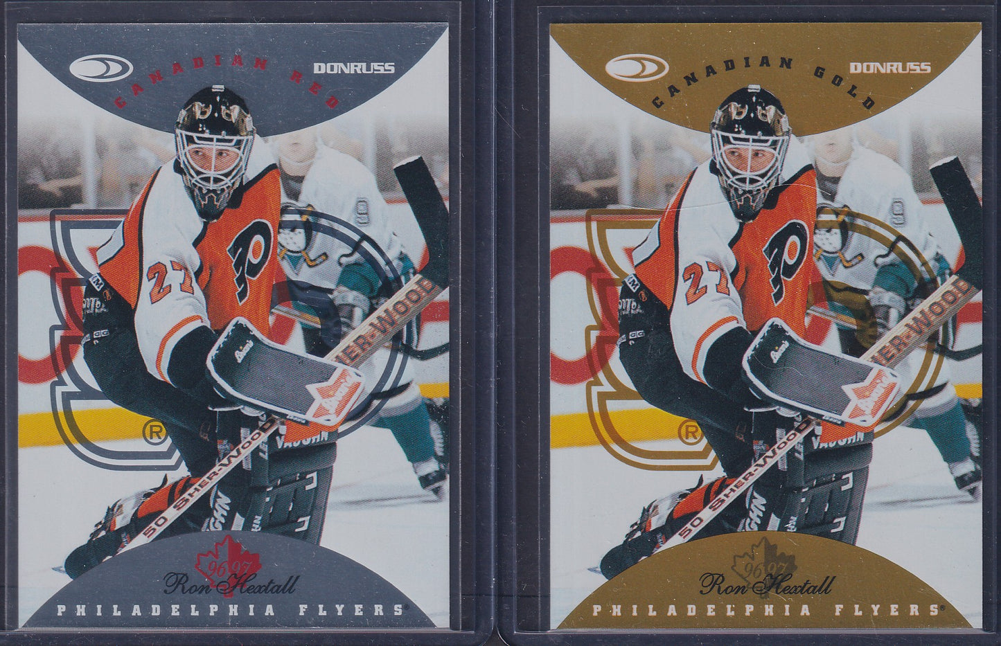 RON HEXTALL - 1996 Donruss Canadian Red & Gold Press Proof #51, /750, /150