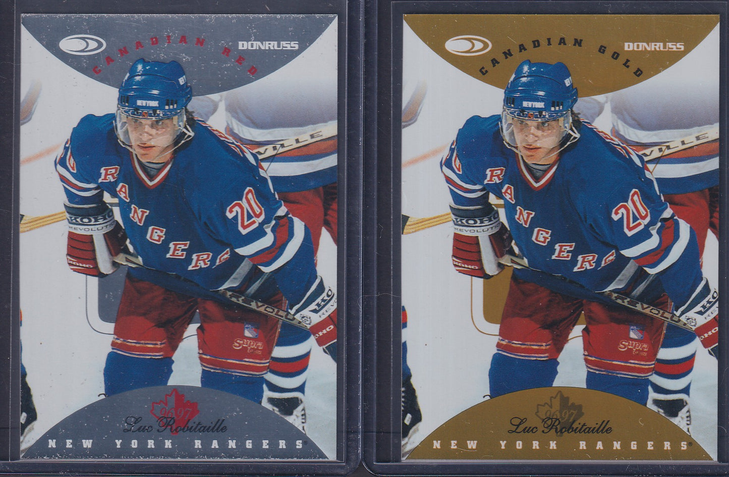 LUC ROBITAILLE - 1996 Donruss Canadian Red & Gold Press Proof #64, /750, /150