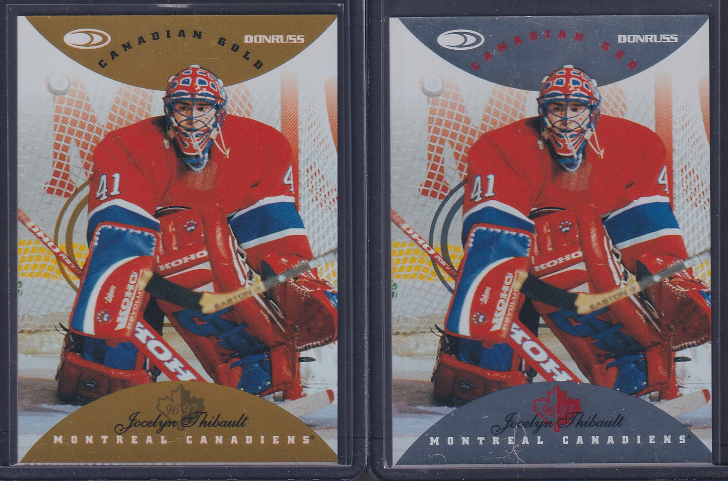 JOCELYN THIBAULT - 1996 Donruss Canadian Red & Gold Press Proof #2, /750, /150