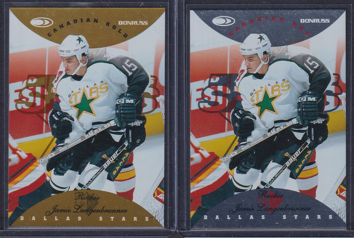 JAMIE LANGENBRUNNER 1996 Donruss Canadian Red & Gold Press Proof #137 /750, /150