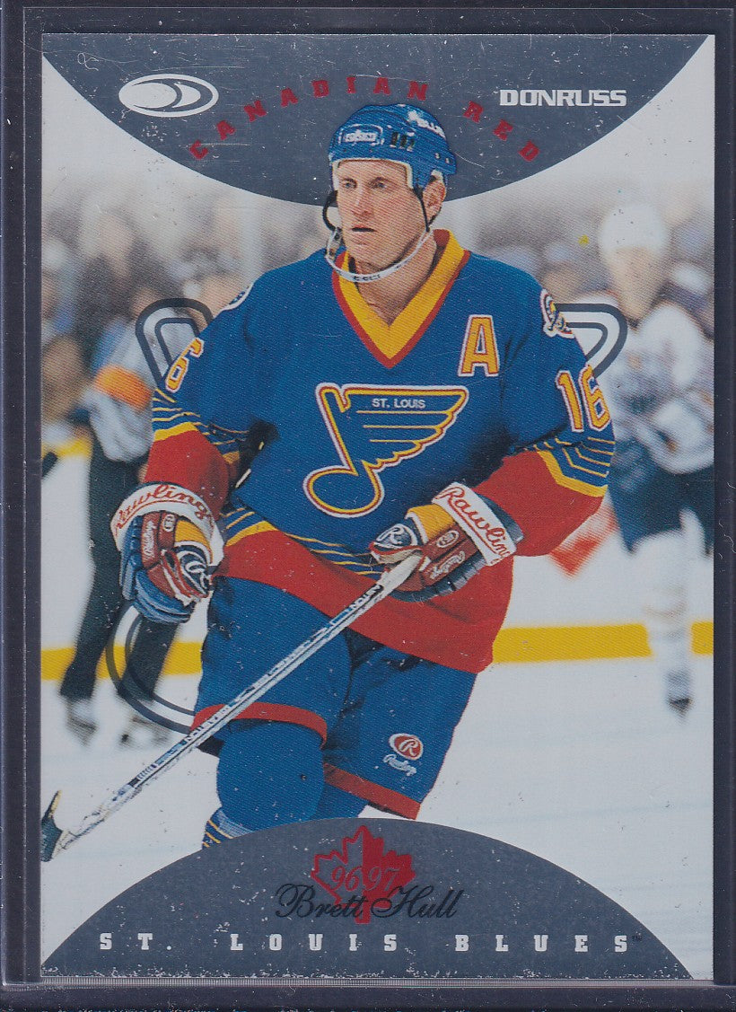 BRETT HULL - 1996 Donruss Canadian Red Press Proof #65, /750