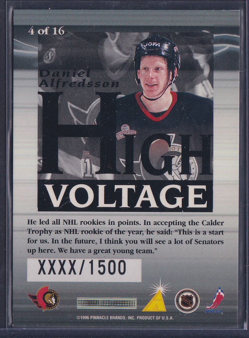 DANIEL ALFREDSSON - 1996 Pinnacle Summit High Voltage #4, xxxx/1500