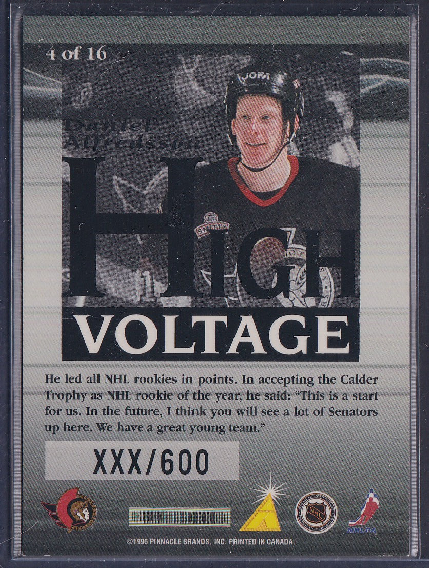 DANIEL ALFREDSSON - 1996 Pinnacle Summit High Voltage #4, xxxx/600