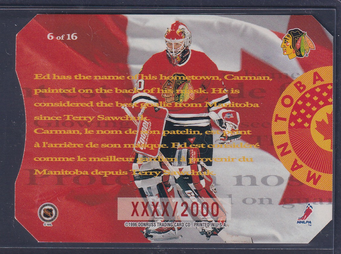 ED BELFOUR - 1996 Donruss Canadian Ice O Canada #6, xxxx/2000