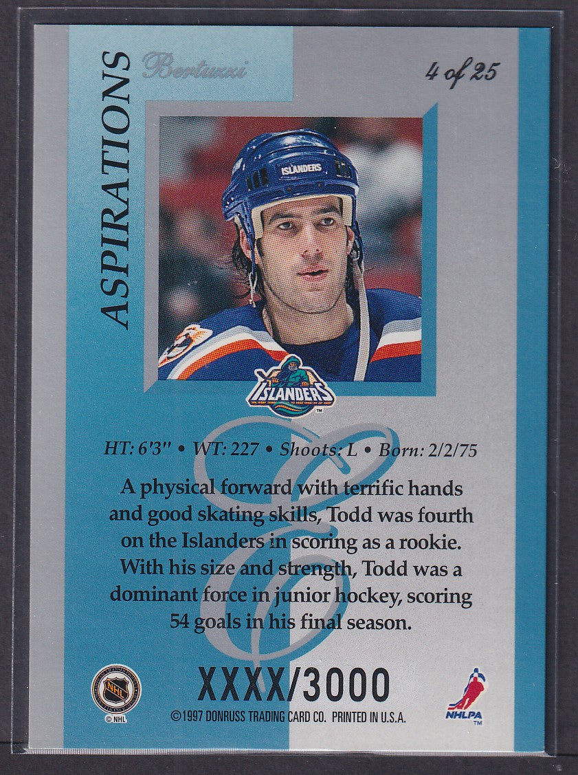 TODD BERTUZZI - 1996 Donruss Elite Aspirations #4, xxxx/3000