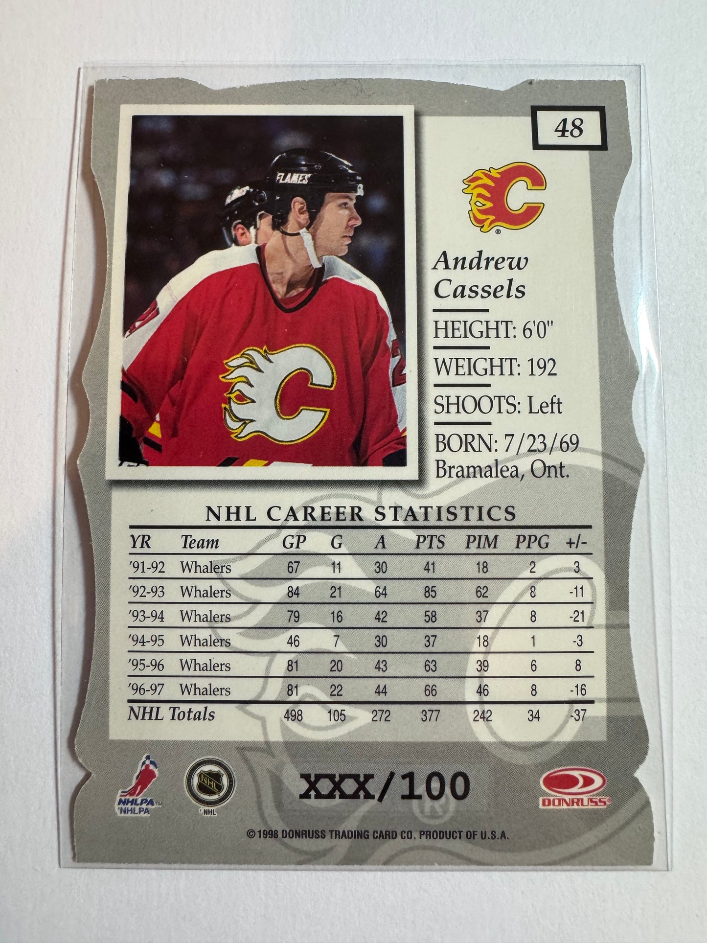 ANDREW CASSELS - 1997 Donruss Elite Status Die Cut #48, xxx/100