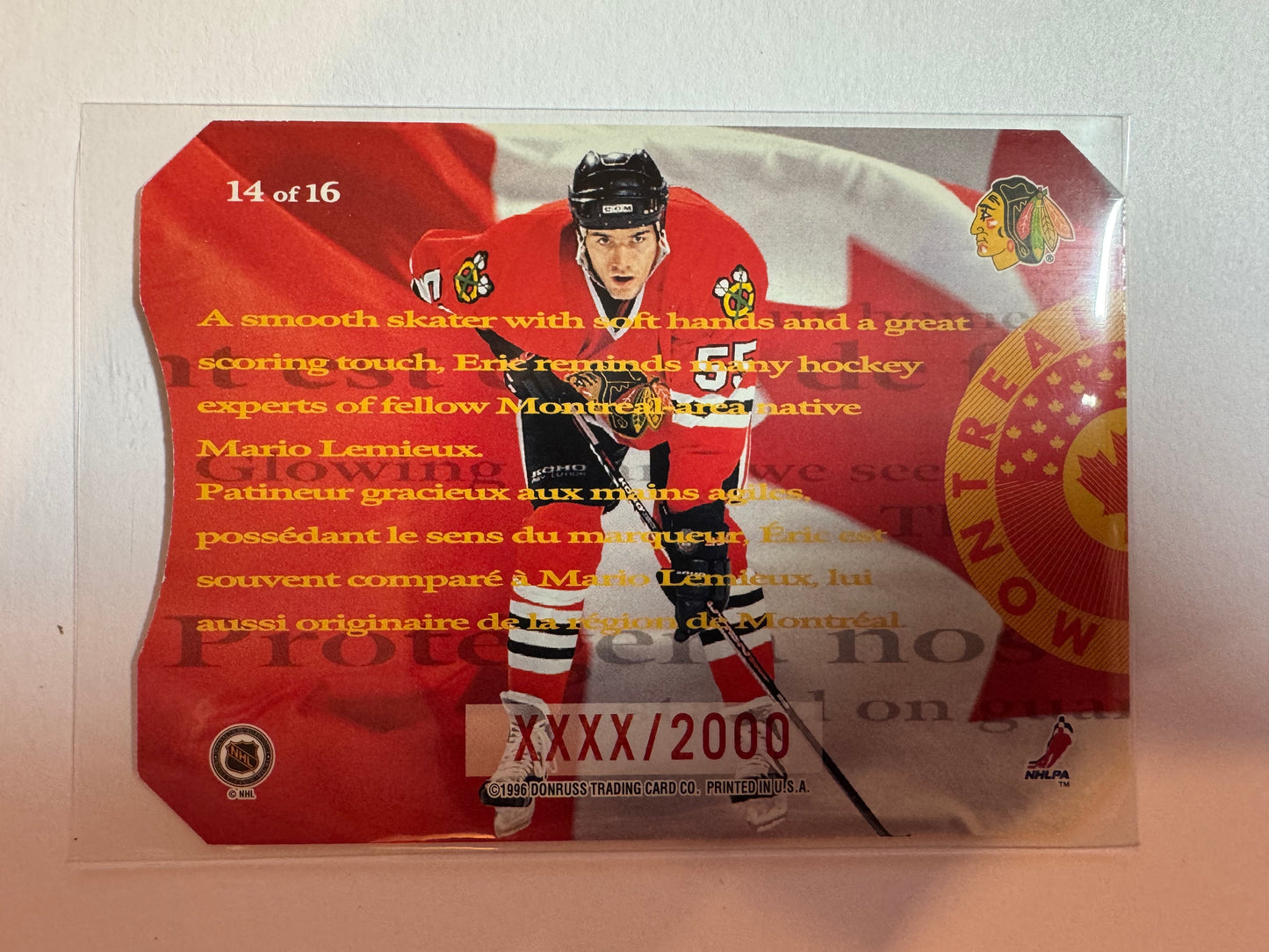 ERIC DAZE - 1996 Donruss Canadian Ice O Canada Die Cut #14, xxxx/2000