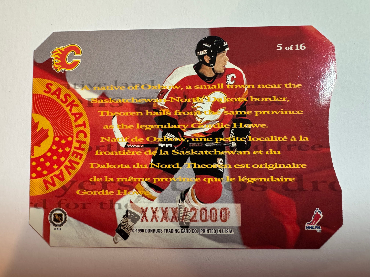 THEOREN FLEURY - 1996 Donruss Canadian Ice O Canada #5, xxxx/2000