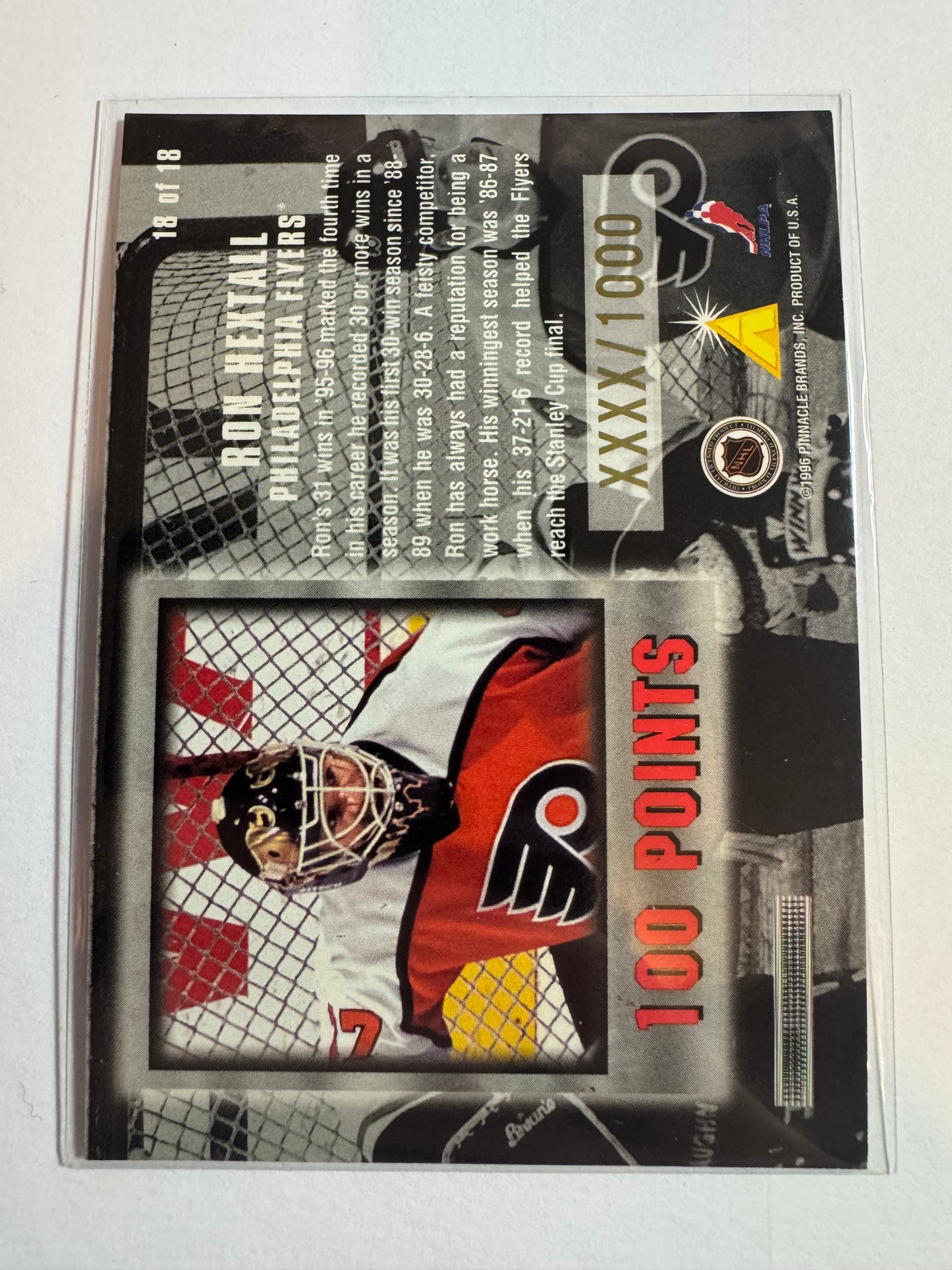 RON HEXTALL - 1996 Pinnacle Summit Untouchables #18, xxxx/1000