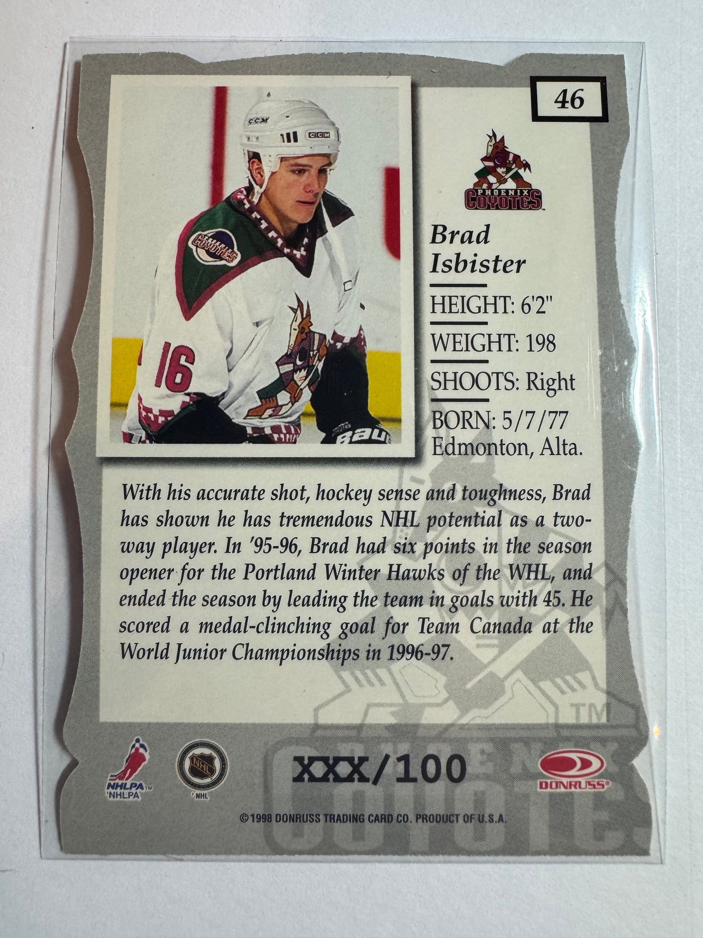 BRAD ISBISTER - 1997 Donruss Elite Status Die Cut #46, xxx/100