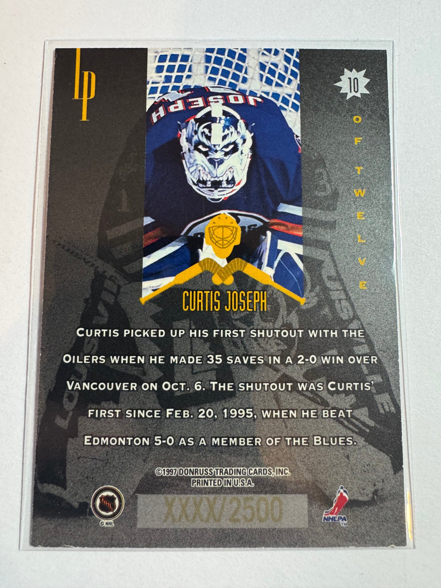 CURTIS JOSEPH - 1996 Donruss Masked Marauders #10, xxxx/2500