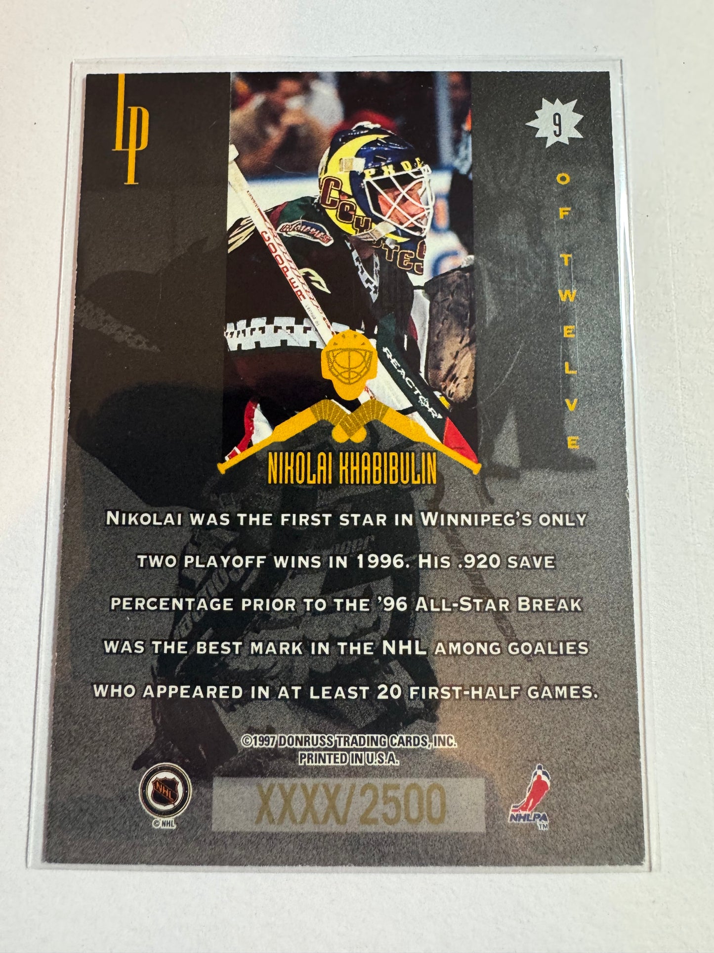 NIKOLAI KHABIBULIN - 1996 Donruss Masked Marauders #9, xxxx/2500
