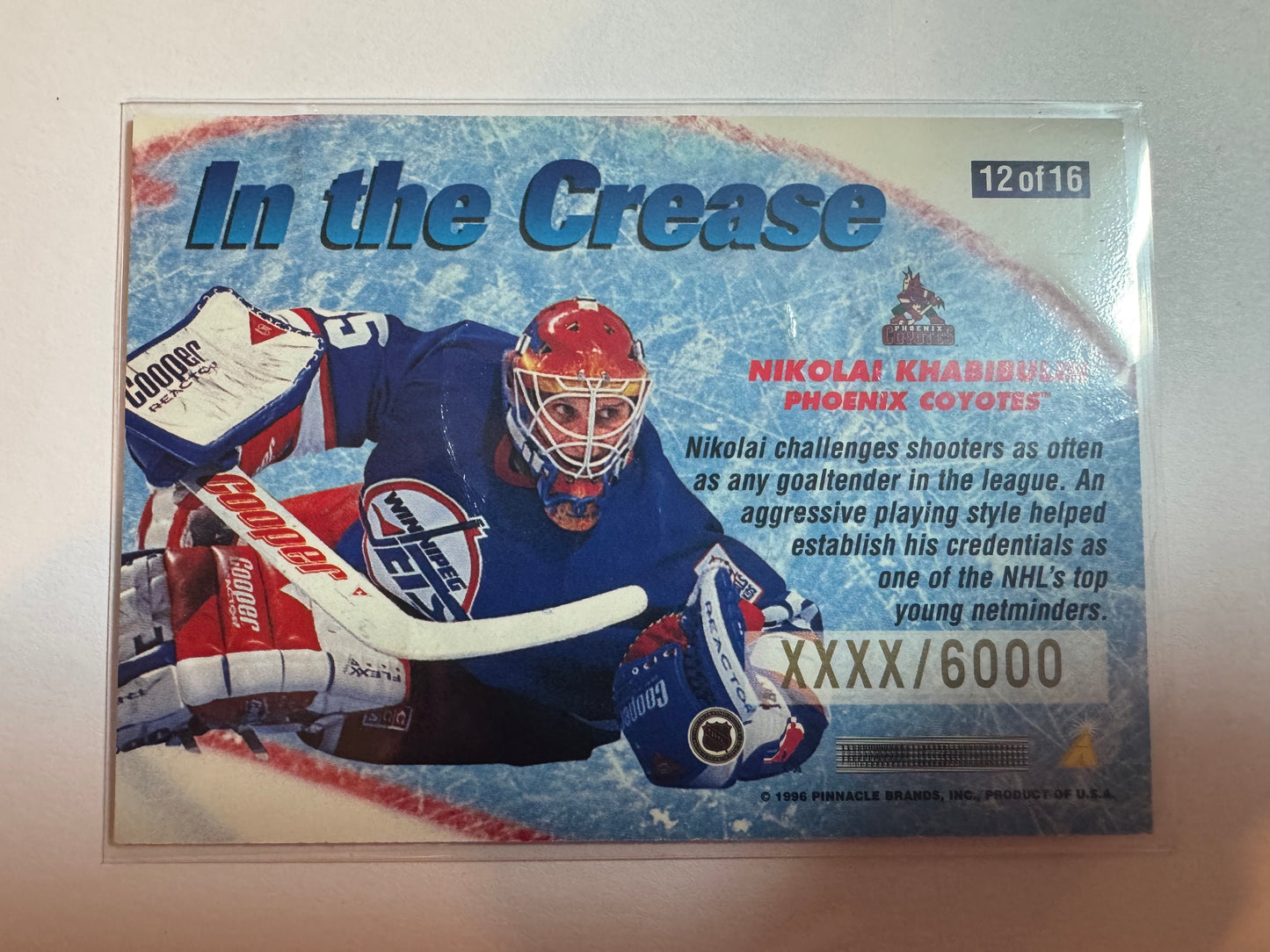 NIKOLAI KHABIBULIN - 1996 Pinnacle Summit In the Crease #12, xxxx/6000